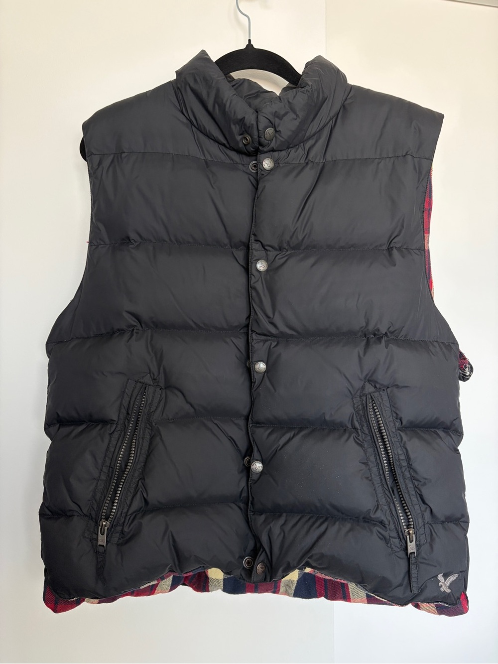 American Eagle Black Men's Quilted Down Vest